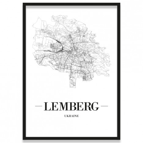 Poster Lemberg mit Bilderrahmen