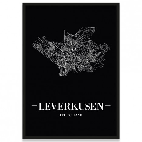 Poster Leverkusen mit Rahmen