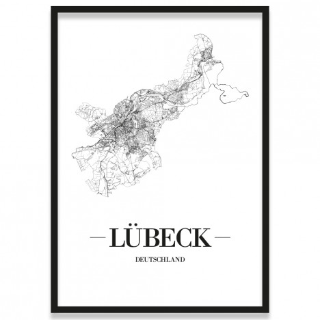Poster Lübeck mit Rahmen