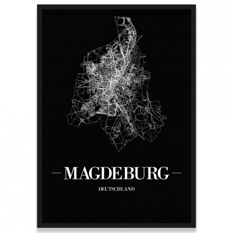 Poster Magdeburg Straßennetz