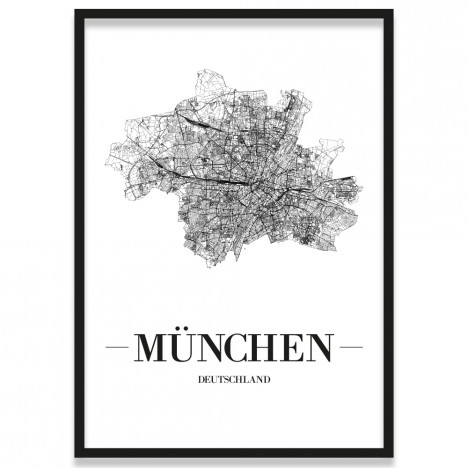 Stadtposter München mit Bilderrahmen