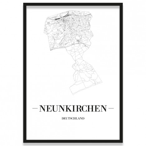 Stadtposter Neunkirchen mit Rahmen