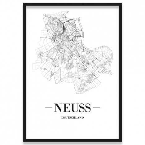 Stadtposter Neuss mit Bilderrahmen