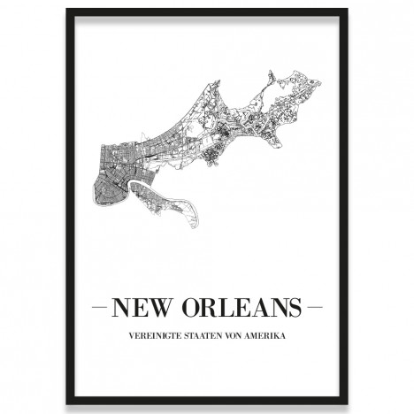 Stadtposter New Orleans Bilderrahmen