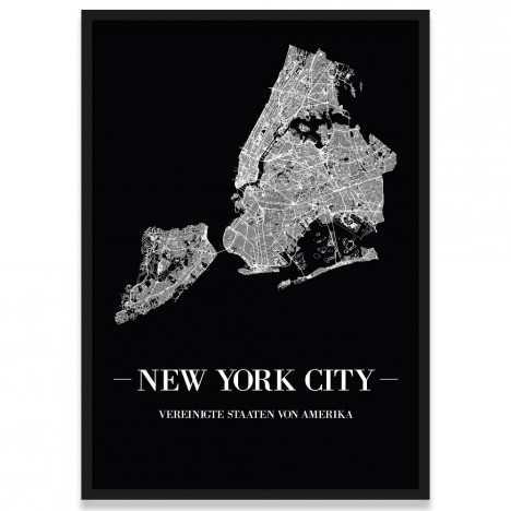 New York City Straßennetz Poster