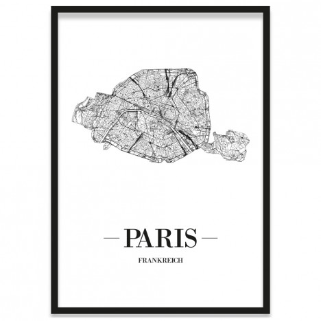 Stadtposter Paris mit Bilderrahmen