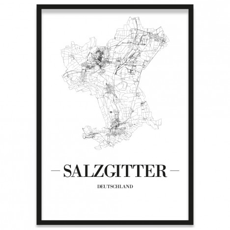 Stadtposter Salzgitter mit Bilderrahmen