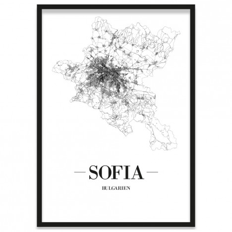 Stadtposter Sofia mit Bilderrahmen