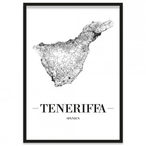 Stadtposter Teneriffa mit Bilderrahmen