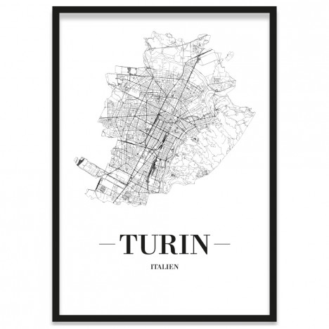 Stadt Turin gerahmtes Poster