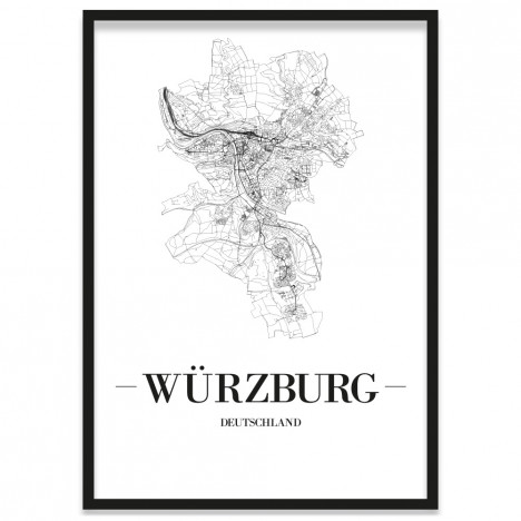 Poster Würzburg im Bilderrahmen