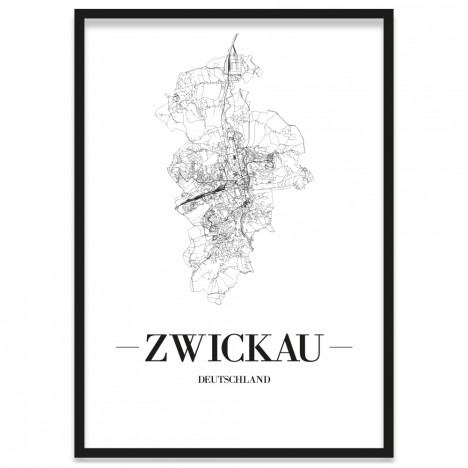 Zwickau Poster mit Rahmen