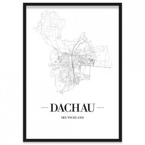 Stadtposter Dachau mit Rahmen