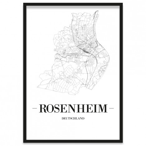 Stadtposter Rosenheim gerahmt