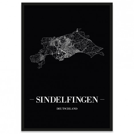 Stadtposter Sindelfingen mit Bilderrahmen