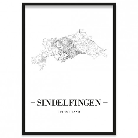 Stadtposter Sindelfingen gerahmt 