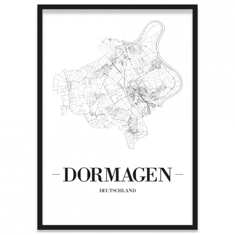 Stadtposter Dormagen gerahmt