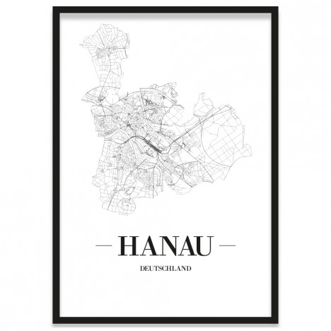 Stadtposter Hanau gerahmt