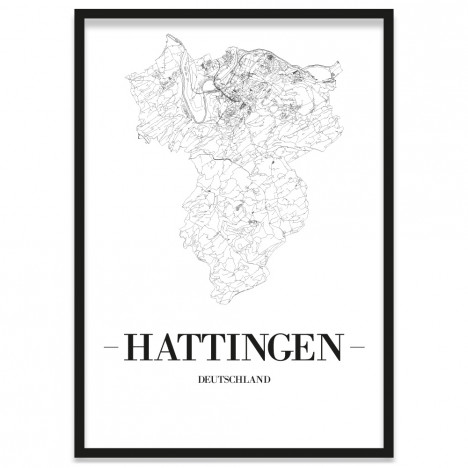 Stadtposter Hattingen gerahmt