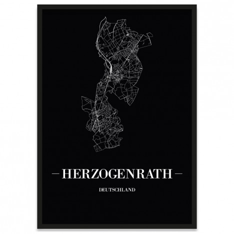 Stadtposter Herzogenrath - Black