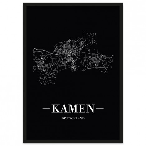 Stadtposter Kamen - Black