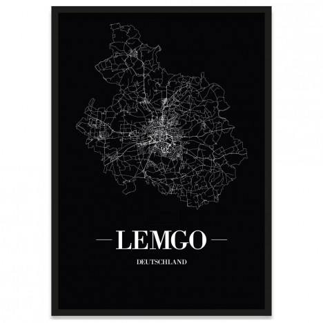 Stadtposter Lemgo - Black