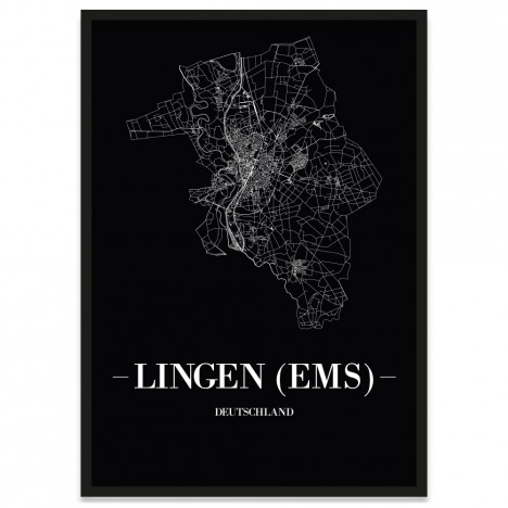 Stadtposter Lingen (Ems) - Black