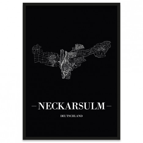 Stadtposter Neckarsulm - Black