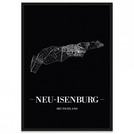 Stadtposter Neu-Isenburg - black