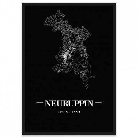Stadtposter Neuruppin - black