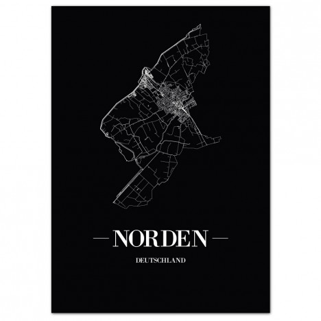 Stadtposter Norden - black