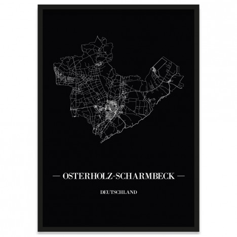 Stadtposter Osterholz-Scharmbeck - black