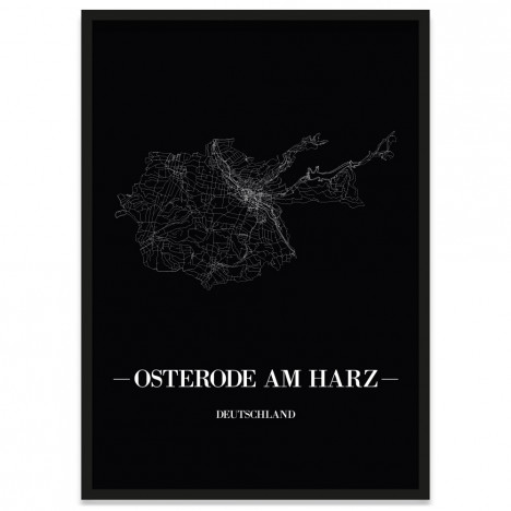 Stadtposter Osterode am Harz - black