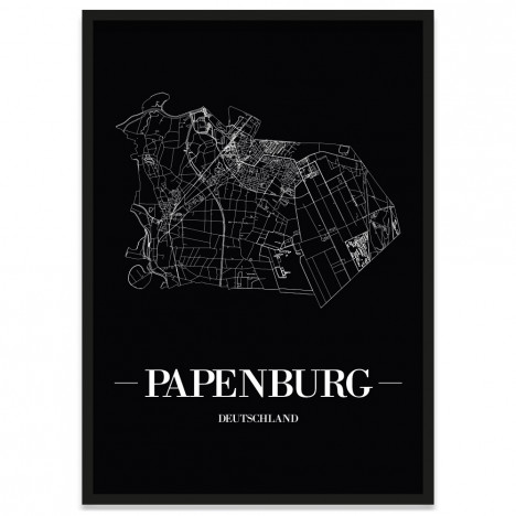 Stadtposter Papenburg - black