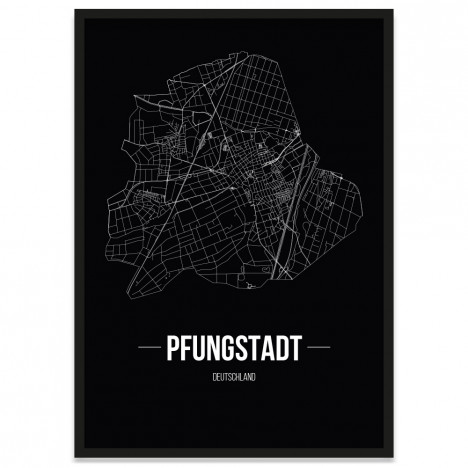 Stadtposter Pfungstadt - black