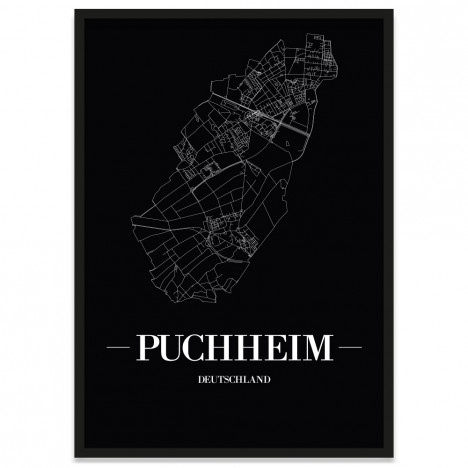 Stadtposter Puchheim - black