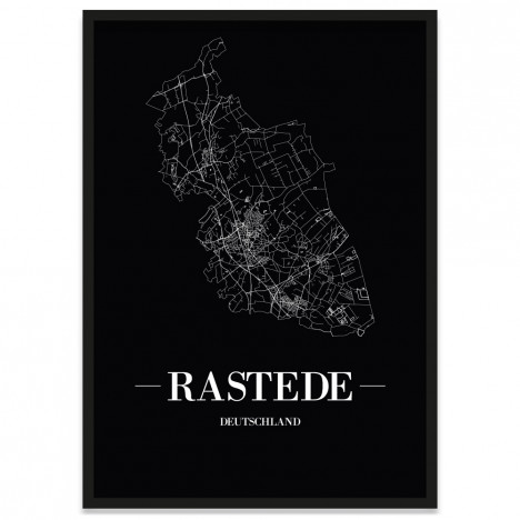 Stadtposter Rastede - black