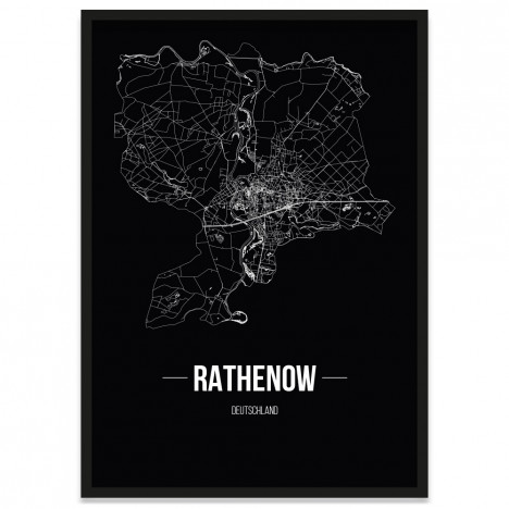 Stadtposter Rathenow - black