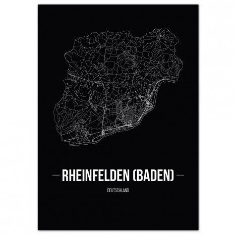 Stadtposter Rheinfelden (Baden) - black