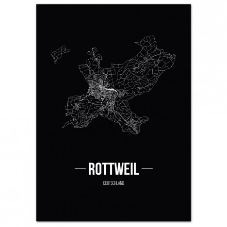 Stadtposter Rottweil - black