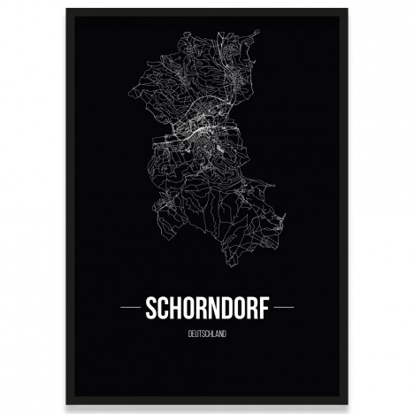 Stadtposter Schorndorf - black