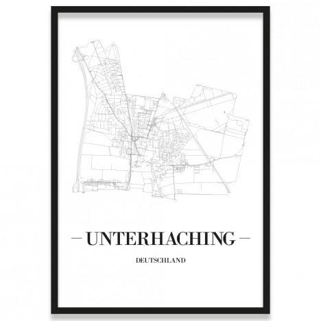 Stadtposter Unterhaching Bilderrahmen