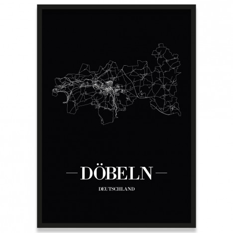 Stadtposter Döbeln - black