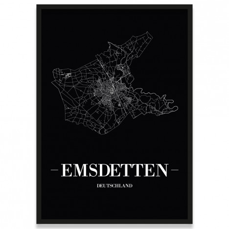 Stadtposter Emsdetten - black