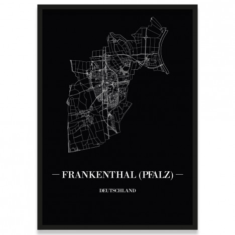 Stadtposter Frankenthal (Pfalz) - black