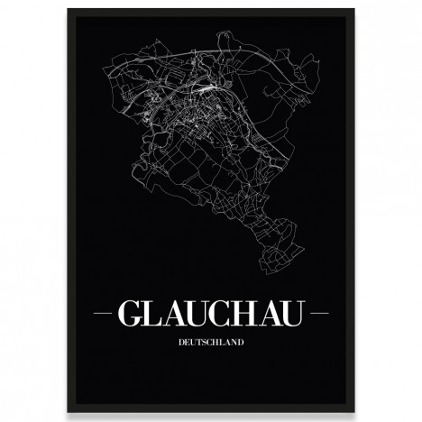 Stadtposter Glauchau - black