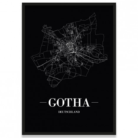 Stadtposter Gotha - black