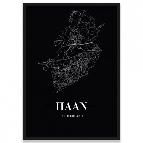 Stadtposter Haan - black