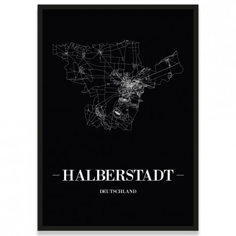 Stadtposter Halberstadt - black