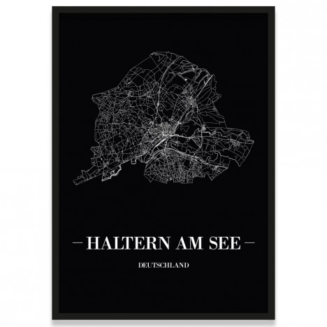 Stadtposter Haltern am See - black